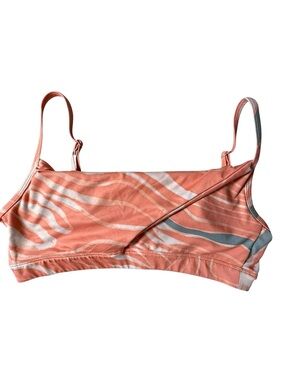 JoyLab Coral and grey Printed Strappy Sports Bralette